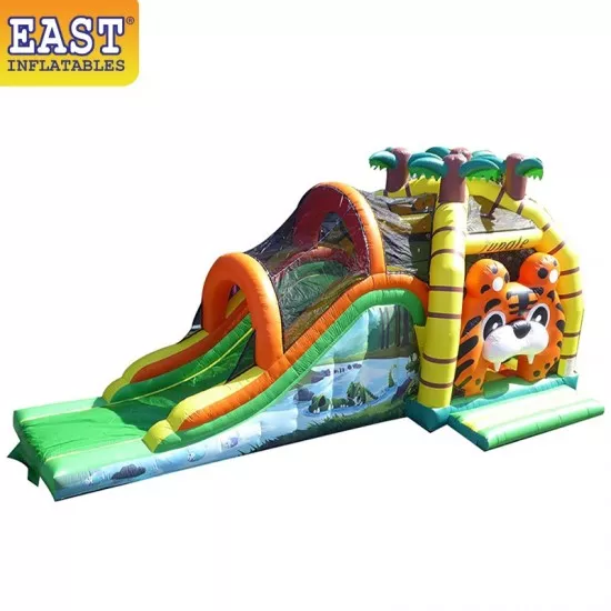 Castelo Bouncy Da Selva Com Tobogã Castelo Bouncy Da Selva Com Tobogã