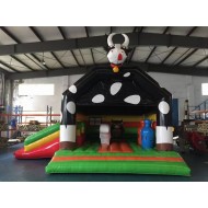Castelo Bouncy Inflável Da Vaca Com Tobogã