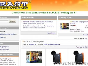 A loja East Inflatables EBay Retail se desenvolve em vendas diretas em todo o mundo